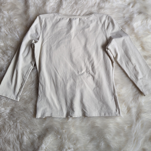 EUC Weekend Max Mara Basic Scoop Neck Long Sleeve Tee in Beige - Picture 8 of 8